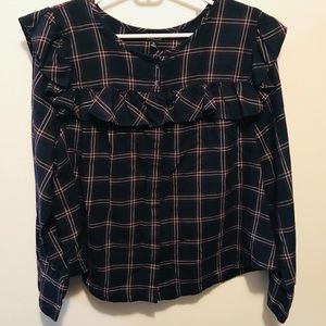 Ruffles and plaid! A Madewell shirt with tag